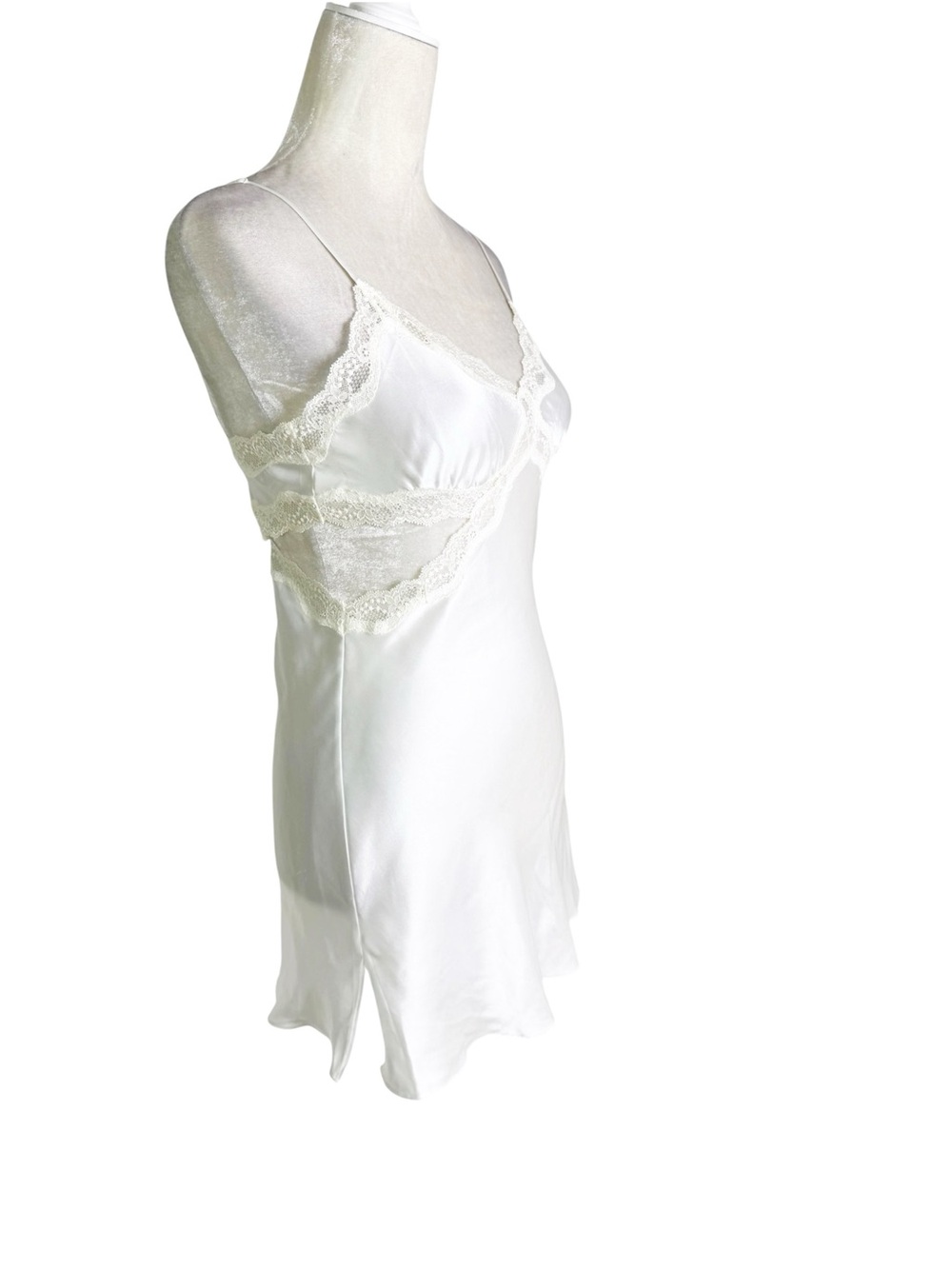 NWT Victoria's Secret "I Do" Bridal White Satin Lace Cutout Chemise Size S - Picture 5 of 9